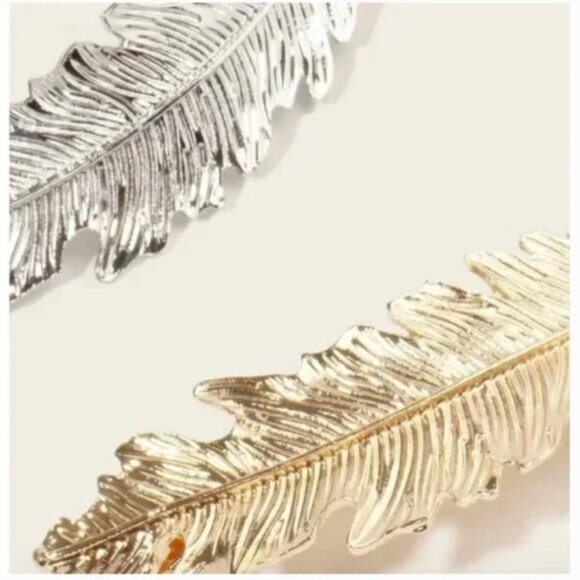 ⭐️FREE Leaf Hair Clips Boho Peasant Hipster Hippie Art Modern Barrettes Clips - Picture 3 of 3